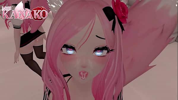 VTUBER CAT GIRL gives you a BJ while you get a view UP HER SKIRT!!!! CUM IN MOUTH FINISH!!!!