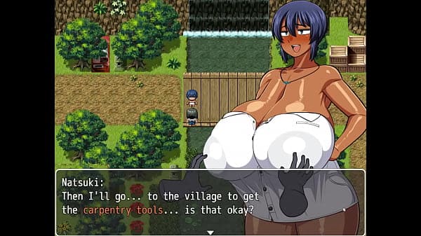 Tanned Girl Natsuki [ HENTAI Game ] Ep.2 pervy carpenter wants to massage this massive boobs !