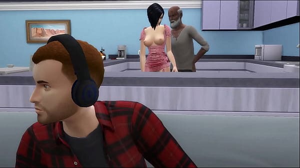 3d cartoon story – Horny wife ch**ts on her husband with a dirty old man while he plays on the console. Hot Animation porn video