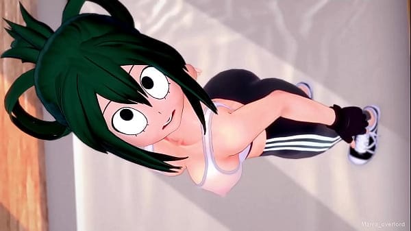 Tsuyu Asui esta mojada después de hacer ejercicio, quiere seguir entrenando en la cama. (versión adulta)