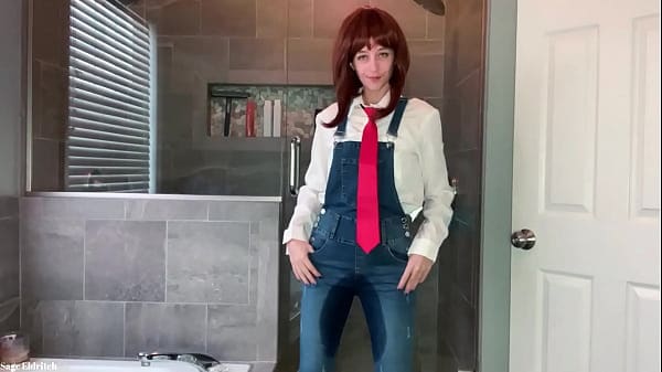 Uraraka Ochako Wetting Blue Jean Overalls & Panties Sage Eldritch