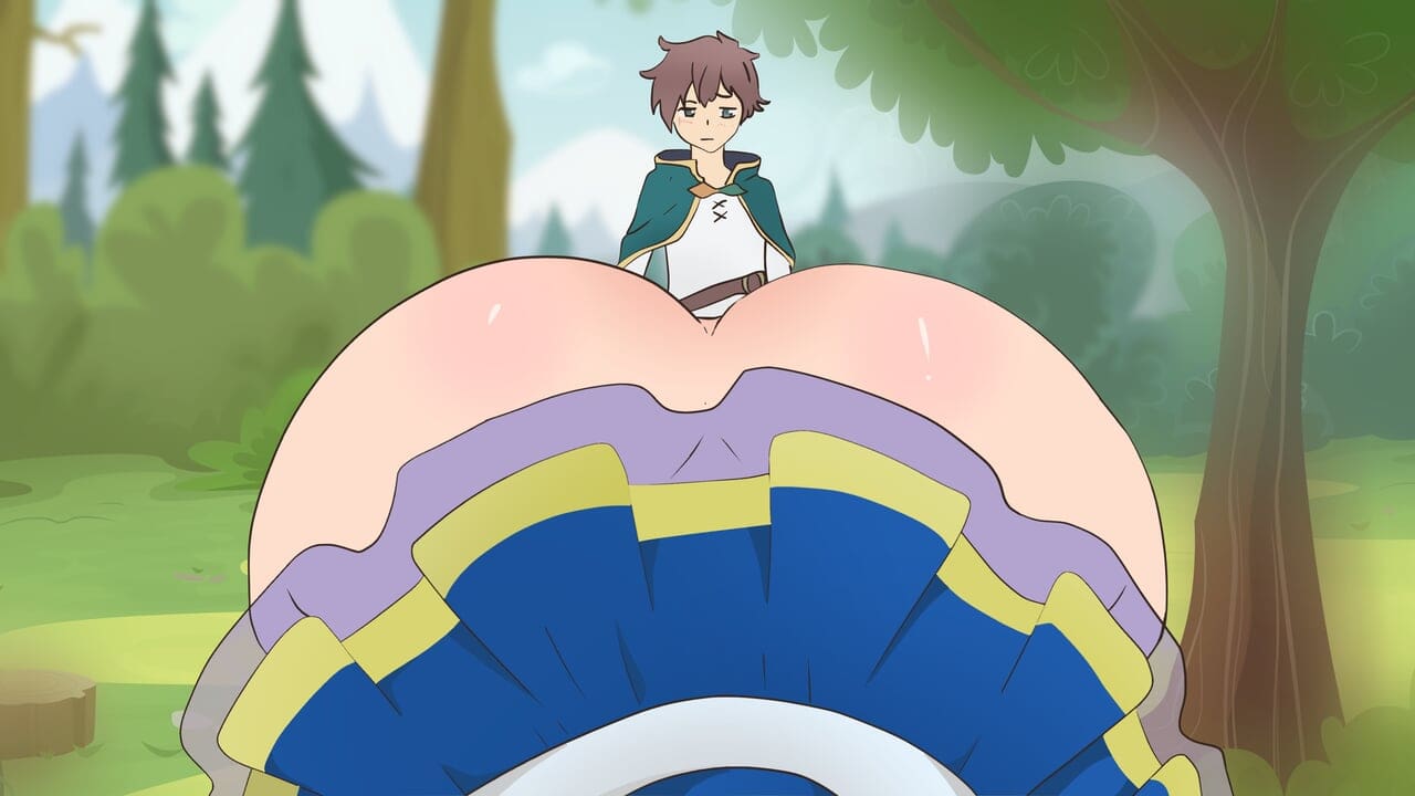 Aqua Wore a skirt that was short to seduce Kazuma Hentai Cartoon Parody Godaposs Blessing On This Wonderful Wold !