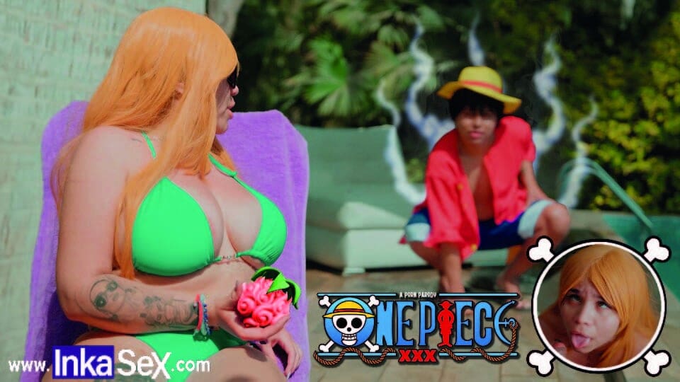 Cosplay – Nami SUPER BUSTY is fucked by Captain Luffy inside his crew looking for the ONE PIECE.