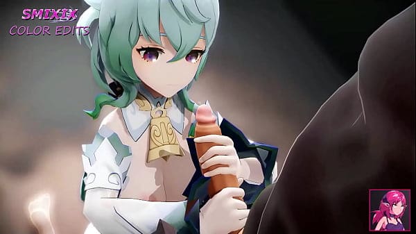 Genshin Impact Ganyu Blowjob Hentai Hard Oral Sex Horn Grab Shake Facial Cumshot Mmd 3D Soft Green Hair