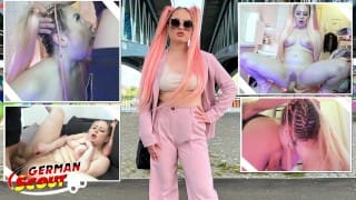GERMAN SCOUT – Pink Hair Curvy Teen Maria Gail with Saggy Tits at Rough Anal Sex Casting