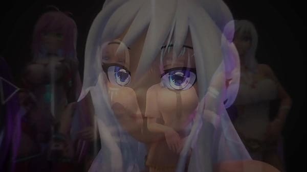 Hentai Vtuber Cosmic Faith jumps w/ big boobs & rides dildo with squirt in VR (3D / VRCHAT / MMD)