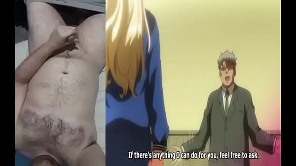 Blondie hentai chick with big tits fucks her lover