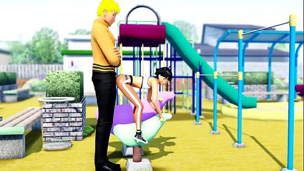 Naruto hard dick in the ass delicious whore himawari anus penetrated and broken into by big dick in public square hot sex