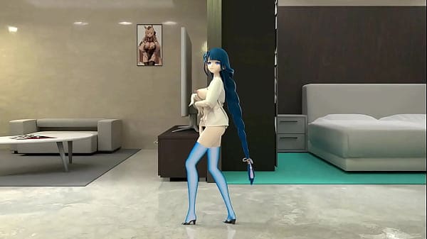 Shogun Raiden Dancing Hentai Genshin Impact Blue Hair (CLIP)
