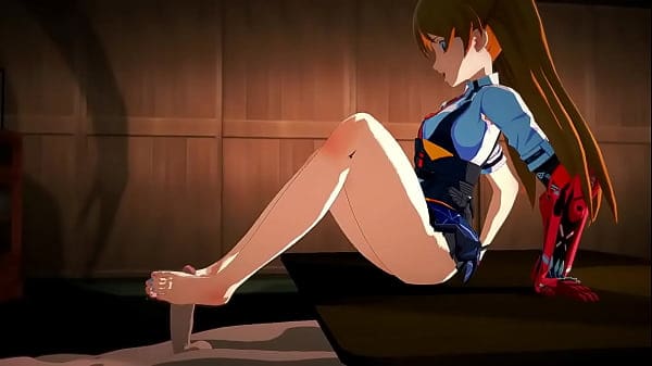 Asuka evangelion foot fetish