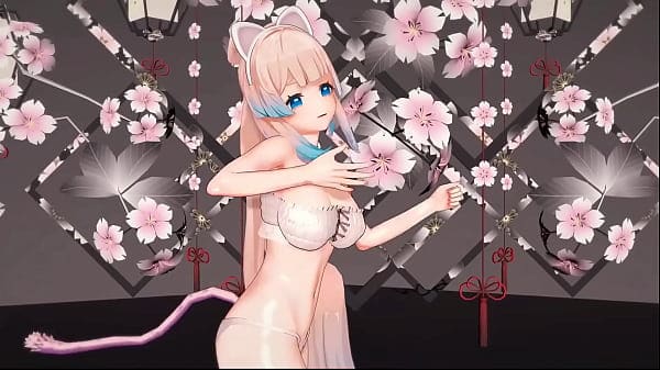 Genshin Impact Kokomi Hentai Undress Dance Catgirl MMD 3D Blue Eyes (CLIP)