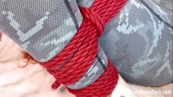 Cute Blonde Can’t Stop Pleasuring Herself for You While Tied Up Tight