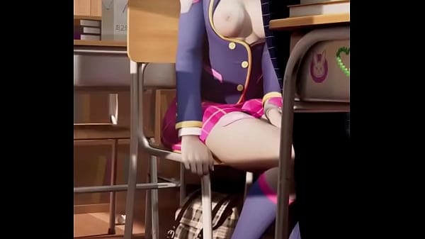 Dva at school hentai animation