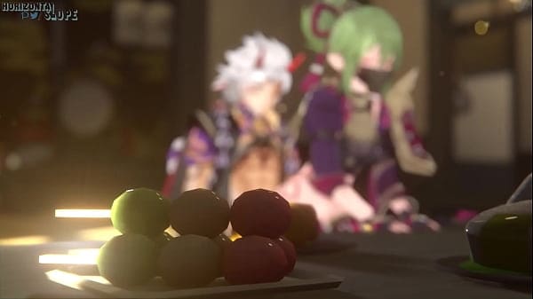 Genshin Impact – Itto y Kuki en una cena.