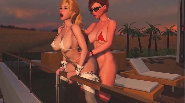 Horny Redhead Shemale fucks Blonde Tranny – Anal Sex, 3D Futanari Cartoon Porno On the Sunset