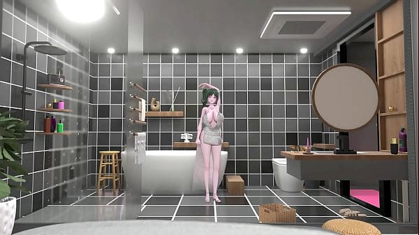 St. Louis Azur Lane Hentai Bathroom Undress Dance Tell Me Song Big Boobs Mmd 3D Green Hair (CLIP)