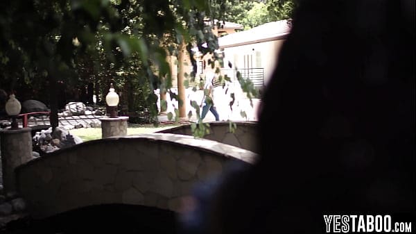 Busty MILF and hubby punish teen neighbor with double penetration