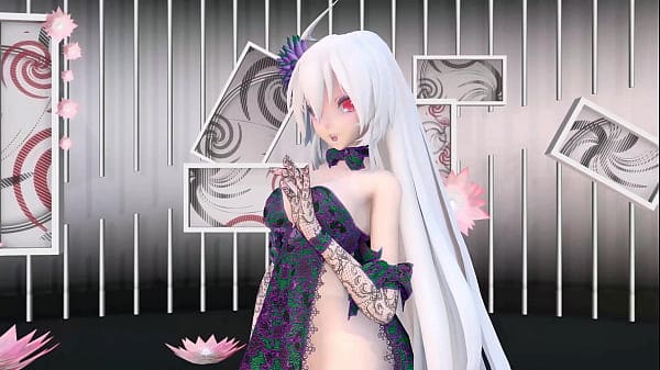 Yowane Haku Undress Dance Sexy Lingerie Hentai Stickysticky Song Mmd 3D Purple Clothes (CLIP)